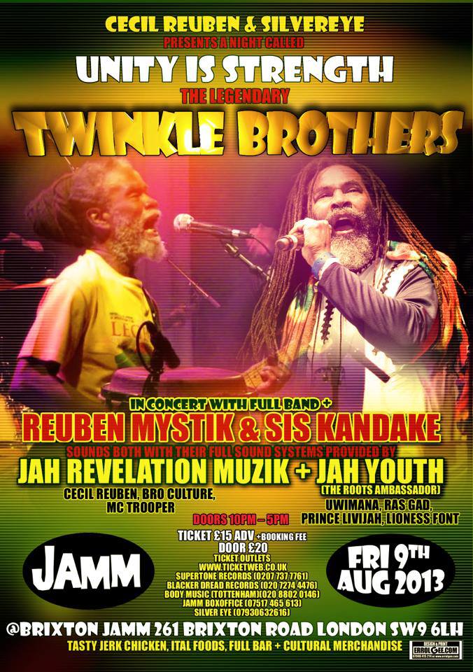 Cecil Reuben & Silvereye Present A Night Called Unity Is Strength — The Legendary Twinkle Brothers