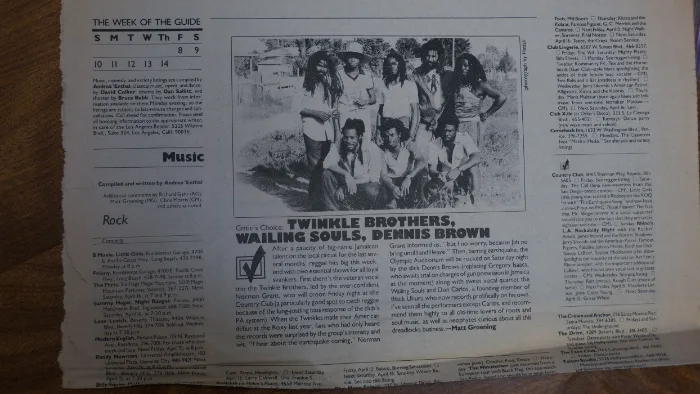 Matt Groening review of Twinkle Brothers, LA Reader